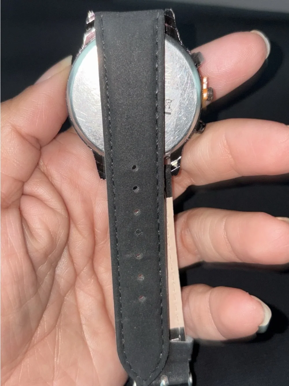 All-Black Men's Chronograph Watch - Minimal Roman Dial